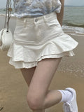 women's skirts gothic low waist white patchwork A-line skirt aesthetic outfit punk retro harajuku street style mini