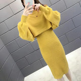 Zingj Women's Sweater Two-Piece Skirt Autumn Dress 2024 New Autumn Women's Autumn And Winter Fashion Professional Suit Women Spring And Autumn-Outfit