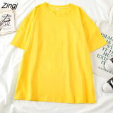 Women Short Sleeve T-shirts O-neck Embroidery Casual Simple Soft Korean Style Trendy Loose Tops Womens Sweet Girls Harajuku