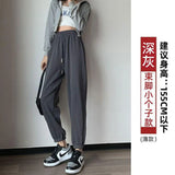 Zingj Grey Sports Pants Women's Fall Foot 2024 New Little Harlan Casual Pants Fall Thin-Outfit
