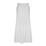 Stitching All Kinds Of Thin Rope Tie White Skirt 2023 Temperament Simple Half Skirt In Early