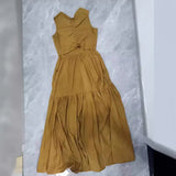 Spring Style Hollowed-Out Pleated Dress