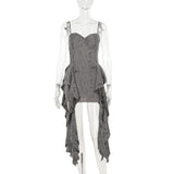 Summer 2024 New Street Hot Girl Personality Hole Texture Irregular Dress