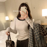 The Color Mousse Cashmere Draped Rope Pleated Long-Sleeved T-Shirt Women's Autumn And Winter New Short Style