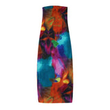 New Printed Silk Mesh Breast-Style Slim Sexy Dress