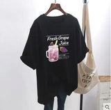 casual women's T-shirt Ulzzang streetwear Kawai fruit print T-shirt Korean shirt Harajuku short-sleeved camiseta