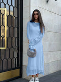 Hot Knitted Hollow Skirt + Vest Skirt Set Women's Soft Knitted Burqa Holiday