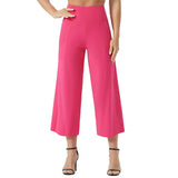 Wide-Leg Pants Nine Cents Solid Color Pocket Loose Comfort Sports Leisure Wear Fitness Yoga