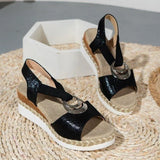 Women's Shoes Sandals 2025 Summer New Flat Bottom Slope And Fish Mouth Casual Women's Sandals