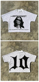 Version Simple Minority Design Cartoon Long Printed Cotton T-Shirt Men's Hip-Hop Harajuku Y2k Loose Couple