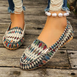 Zingj / Summer 2024 New Women's Shoes Casual Flat Bean Shoes Round Head Shallow Mouth Women's Single Shoes Large Size Women's Shoes- Outfit