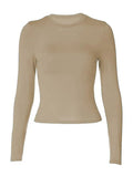 Solid Color Long Sleeve Top- Outfit