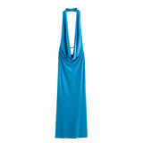 New Spring Pleated Dress With A Collar And A Sexy Long