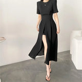 Women Elegant Fashion Midi Dress 2022 Summer Female Korean Style Slim Casual Party Chic Sexy