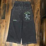 Zingj Straight Jeans For Men Retro Hip-Hop Goth Street Clothing Harajuku Men's Casual Pants 211-1-Outfit