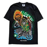 Men's T-Shirt Pure Cotton Street Clothing Animation Leisure Oversized Basketball Printed Short-Sleeved Shirt