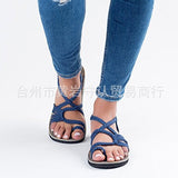 Zingj Size Summer Beach Sandals Women Clip Toe Rope Knot Flat Slippers Women- Outfit