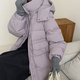 Advanced Sense Of Long 90 White Duck Down Down Jacket Female 2024 New Draw Rope Waist Show Thin Small Coat Tide-Outfit