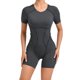 Zingj Three-Dimensional Beauty Sports Yoga Suit Integrated Tight Short Sleeve Hollow Back Conjoined Suit Female Fitness Clothing-Outfit