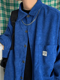 Men's Corduroy Loose Button-Down Shirt- Outfit
