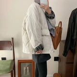 Down Jacket Short Style 2024 Winter Sweet Round Collar Grid Stitching Light Small Diamond Bread Coat Tide-Outfit