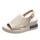 Zingj Heel Sandals Women's 2024 New Summer High-Heeled Fish Mouth Women's Shoes Hollowed-Out Heightened Muffin Large Size