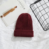 Women 2020 New Solid Knitted Warm Soft Trendy Hats Simple Korean Style Womens Wool Casual Caps Elegant All-match