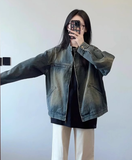 Autumn Streetwear Fashion Vintage Coats Cowboy Casual Women Zipper Jackets New All Match Y2k Aesthetic