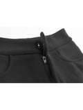 Women Black High Waist Skinny Flare Pants Gothic Y2k Fake Two Pieces 2023 Slim Fit Femme Spring Stretchy Wide Leg Trousers