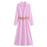 Summer Belt-Lined Commuter Style Dress