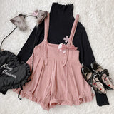 Corduroy Playsuits Women Ruffles Loose Spring Korean Style Ulzzang Kawaii Harajuku Leisure Soft Female Rompers Popular