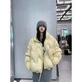 Jiangnan Home Wave Down Jacket Female Short Money Standing Collar Add Thick Cloud Puff 90 White Duck Velvet Winter New Coat Tide-Outfit