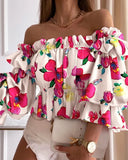 Zingj Style One Word Collar Sexy Fashion Long Sleeve Waist