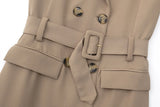 New Autumn Style Double-Breasted Dress With Belt Trench Coat