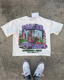 Street Skull Money Printing Oversized Pattern T-Shirt Gothic Cotton T-Shirt Y2k Blouse Short Sleeves For Harajuku