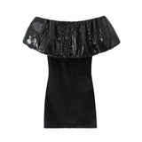 Autumn Beads Decorated With Velvet Slim Mini Dress