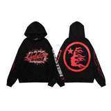 Printing Leisure Retro Tide Card Loose Hooded Sweaters For Men And