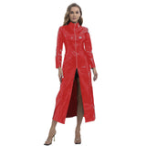 Zingj PU Mirror Bright Leather Long Skirt Women's Windbreaker Long Leather Skirt No Odor Size