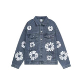 High Street Tide Card Letter Printed Loose Jeans Jacket Men's And Women's Same High Street