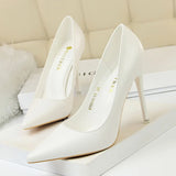 Zingj Korean Version Of Fashion Simple Women's Shoes Show Thin High Heels Fine Heel Super High Heel Shallow Mouth