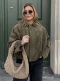 Spring And Autumn Pilot Jacket Bat Sleeve Zipper Loose Tuff-Sense Coat Women's Casual Jacket