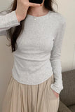 And Winter Square Collar Irregular Slim Bottomed Shirt Women Wear Spicy Girls Short Style Thin Waist Long Sleeved T-Shirt