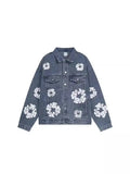 High Street Tide Card Letter Printed Loose Jeans Jacket Men's And Women's Same High Street