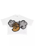 Original Sufu Ancient Animation Head Printed Graphics T-Shirt Y2k Blouse Street Oversized T-Shirt Gothic Animation Short