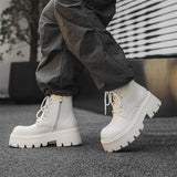 Zingj / Winter 2023 Thick Bottom Martin Boots Male Carbon Black Trend Plus Velvet Derby Shoes British Locomotive Short Boots