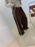 Side Contrasting Lace Track-pants- Outfit