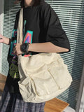 Large Canvas Satchel Bag- Outfit