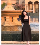 White Satin Midi Dresses for Women 2023 Elegant Party Suspender Female Clothes Fashion Waist Closure Evening Summer