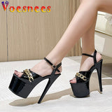 2022 New Brand Women Sandals Summer Shoes Sexy Thick High Heels Platform Dress Party Wedding Shoes Woman Pumps Stripper