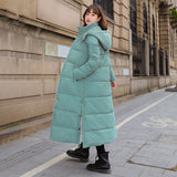 Down Cotton Jacket Female 2024 New Winter Korean Version Long To The Ankle Student Bf Loose Bread Jacket Cotton Coat-Outfit